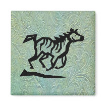 Leather Tool Print w/Horse Design Fridge Magnet by Westernpalamino Leather Tool Print w/Horse Design Fridge Magnet