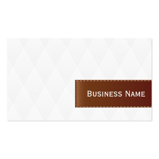 Leather & White Diamond Pattern Business Card (front side)