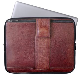 Leather Zipped Pocket Effect Neoprene Laptop Cover Computer Sleeves