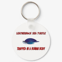 Leatherback Sea Turtle trapped in a human body keychains