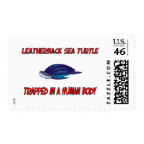 Leatherback Sea Turtle trapped in a human body postage
