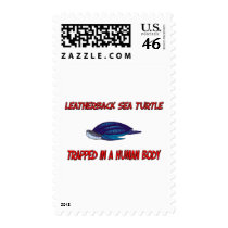 Leatherback Sea Turtle trapped in a human body postage