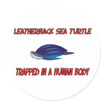 Leatherback Sea Turtle trapped in a human body stickers