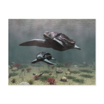 Leatherback turtle postcard