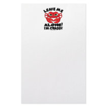 Leave Me Alone I'm Crabby Stationery Paper