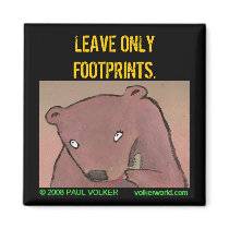 LEAVE ONLY FOOTPRINTS. $3.00 magnets