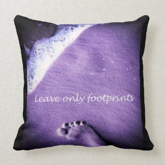 Leave Only Footprints Throw Pillow