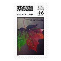 Leave the Past (Falling Autumn Leaf) Postage Stamp