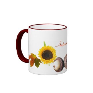 Leaves, Acorns, and Sunflowers mug