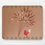 Leaves and Bird Mousepad