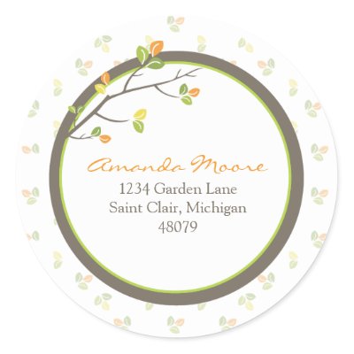 Leaves and Branches Address Label/Favor Sticker