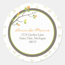 Leaves and Branches Address Label/Favor Sticker