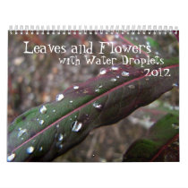 Leaves and Flowers with Water Droplets Wall Calendars