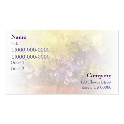 Leaves and Petals Business Card Templates (back side)