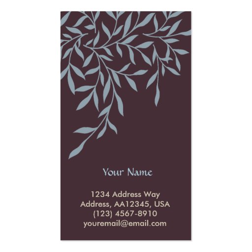 Leaves Business Card (Blue) (back side)