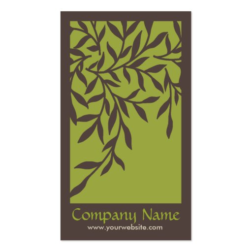Leaves Business Card (Green) (front side)