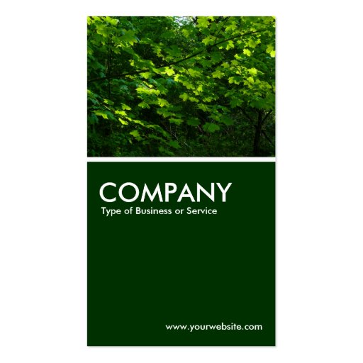 Leaves - Dark Green Business Card (front side)