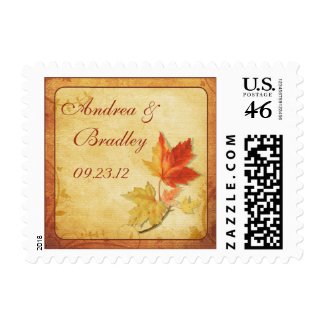 Fall Maple Wedding Postage stamp