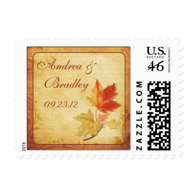 Leaves Fall Wedding Postage