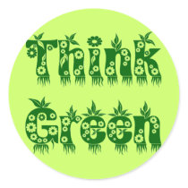 Leaves & Flowers "Think Green" stickers by JuJuGarden Leaves & Flowers "Think Green" stickers