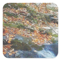 leaves, grass and stream stickers