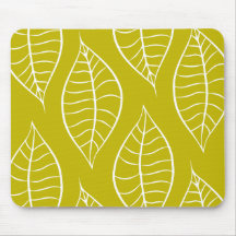 Leaves in Citron Mouse Pads