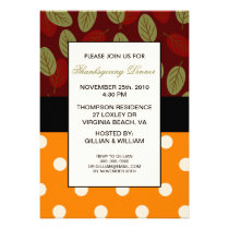 Leaves n Dots Thanksgiving Dinner Invitation