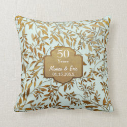 Leaves of Gold 50th Wedding Anniversary Pillow