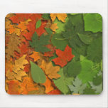 Leaves of red,yellow and green mouse mat