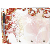 Leaves & Poppies - Gold & Deep Red Eraser Board Dry-Erase Boards
