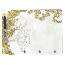 Leaves & Poppies - Gold & Sage Eraser Board Dry Erase Boards