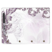 Leaves & Poppies - Sliver & Lilac Eraser Board Dry-Erase Boards