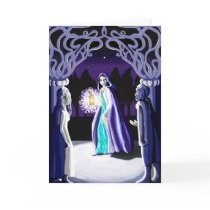 Leaving by night greeting cards