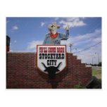 Leaving the Oklahoma City Stockyards Postcard