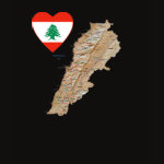 Lebanon Flag Heart Map Fitted AA T-Shirt