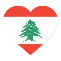 Lebanon Flag Heart Sticker
