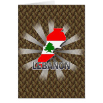 Lebanon Flag Map 2.0 Greeting Cards
