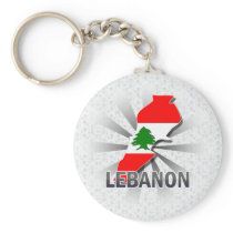 Lebanon Flag Map 2.0 Keychains