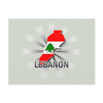 Lebanon Flag Map 2.0 Post Cards