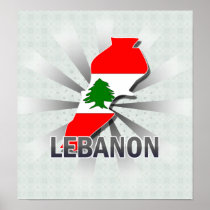 Lebanon Flag Map 2.0 Print
