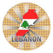 Lebanon Flag Map 2.0 Round Sticker