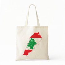 Lebanon Flag Map Tote Bags