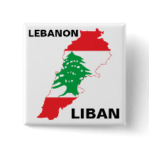 Lebanon Flag Map Pinback Button