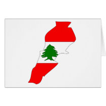 Lebanon flag map cards