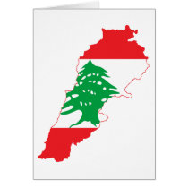 Lebanon Flag Map Card