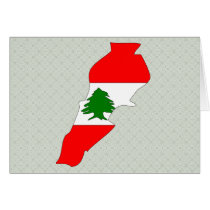 Lebanon Flag Map full size Cards