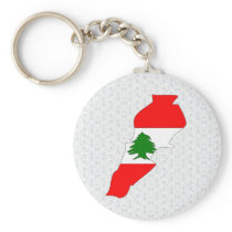 Lebanon Flag Map full size Key Chain