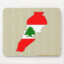 Lebanon Flag Map full size Mousepad