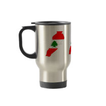 Lebanon Flag Map full size Coffee Mugs