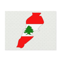 Lebanon Flag Map full size Postcard